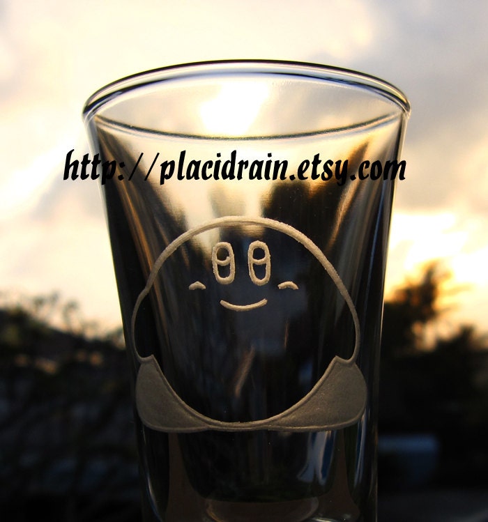 KIRBY Hand Engraved Fanart (- One - Shot Glass -  2 oz.)