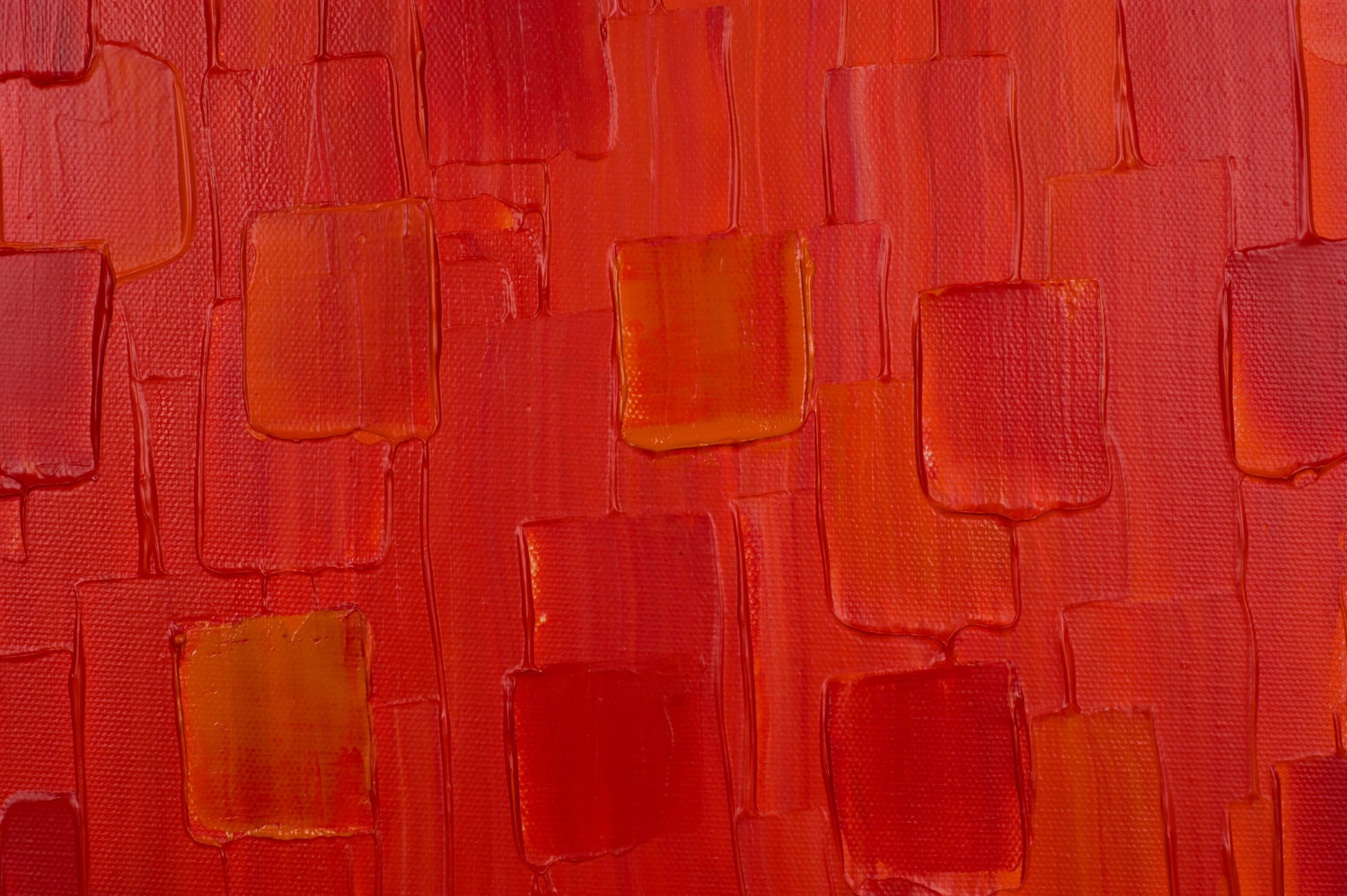 Original Red Abstract Large Painting Heavy Texture Palette Knife Impasto Wall Decor "Red Energy" by QIQIGALLERY
