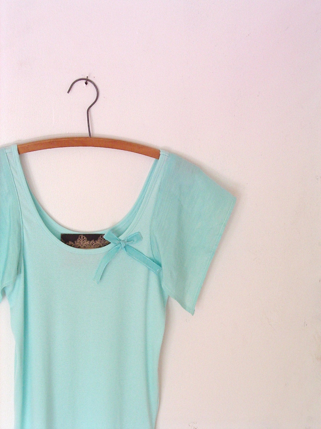seafoam aqua top boho chic shirt blouse hemp silk hippie summer ethereal vintage inspired medium