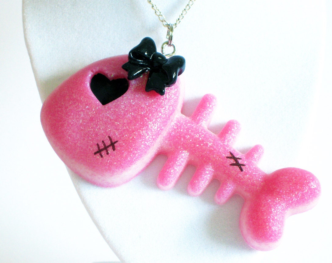 Pink Resin Fish Necklace