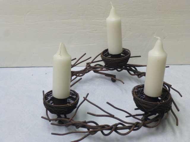 HALF PRICE SALE / vintage rusty candelabra / carriage candle holder / centerpiece / spring home decor