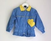 vintage girls windbreaker jacket peplum hearts 24 months