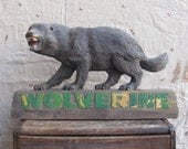 vintage c. 1970s Wolverine work boots store display, advertising, sign