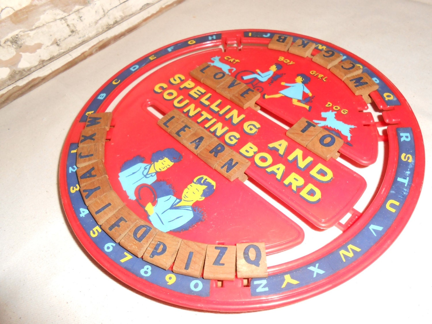 Vintage Spelling & Counting Learning Toy