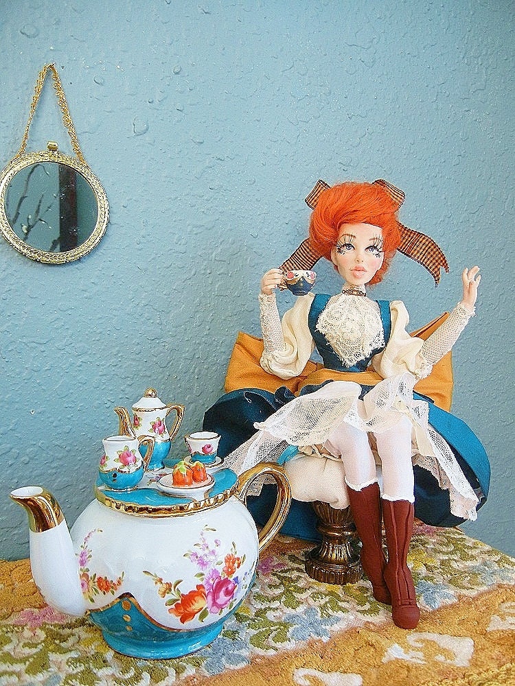 Victorian Teatime OOAK Art Doll By Moninesfaeries