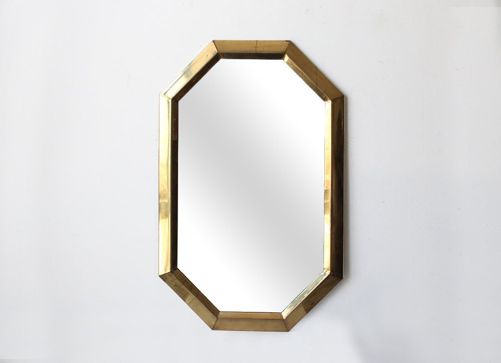 Extra Large Brass Octangular Wall Mirror