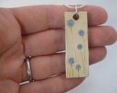 Carved Stoneware Clay Floral Pendant Pottery Necklace