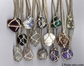 Hemp Wrapped Healing Crystal Gemstone Necklace
