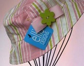 Girls Sun Hat Pastel Stripes and Skulls Size 12 Months Reversible