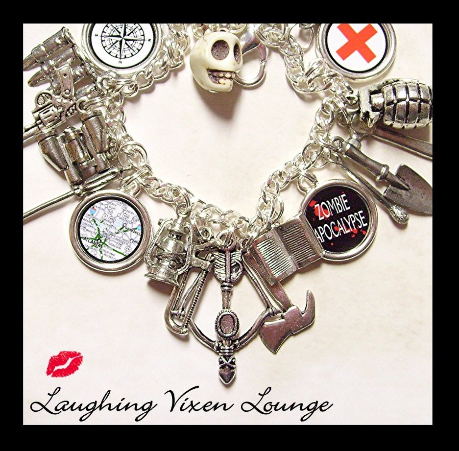 Zombie Bracelet - Zombie Jewelry - Zombie Apocalypse Premuim Charm Bracelet - Horror Bracelet