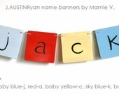 Personalized Wooden Name Banner with 4 Letters, baby and kids art, alphabet, nursery decorations custom name plaque