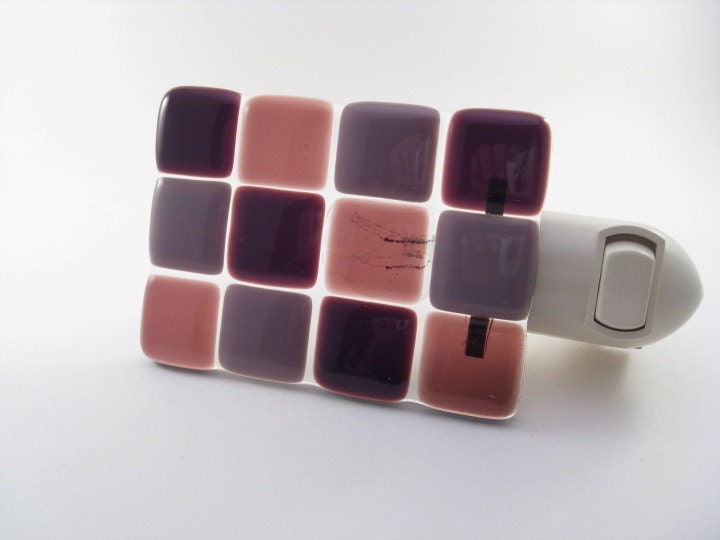 Night Light Fused Glass Purple