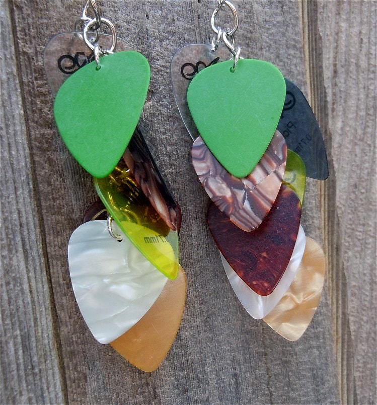 Cascading Guitar Pick Earrings