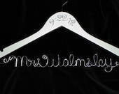 Bride Hanger, Wedding date, Personalized Wedding Hanger, Name Hanger, Wire name, Wedding Gift, Dress hanger