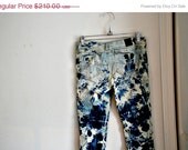 ON SALE hand dyed rocker/hippy/acid wash 80s jeans. low rise. OOAK.