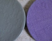 2 Breakfast Plates - Grey and Lavender - 2 small plates - Wobbly Plates Series