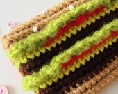 Kawaii crochet - Double Cheeseburger - coin purse - mini wallet