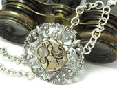 Steampunk Filigree OOAK Bracelet Vintage Gruen 17 Jewels Watch Movement Exclusive Design By Mystic Pieces