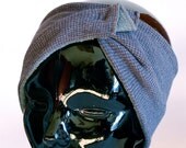 Turban Style Headband from Recycled Checked Cotton and Fleece Sample