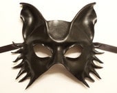 Leather Mask Black Wolf Fox Dog