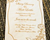 35 wood engraved 5x7 wedding invitations for Stacey