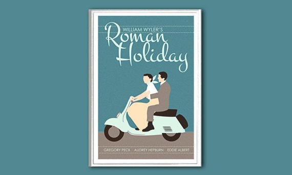 Movie poster Roman Holiday 12x18 inches retro print