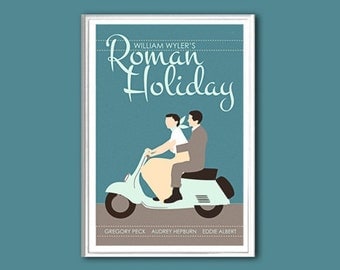 Movie poster Roman Holiday 12x18 inches retro print