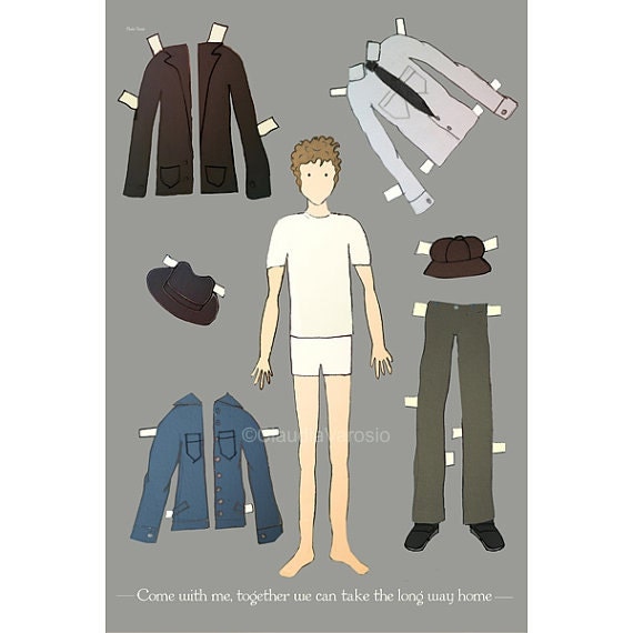 The Tom Waits paper doll 12x18 inches print