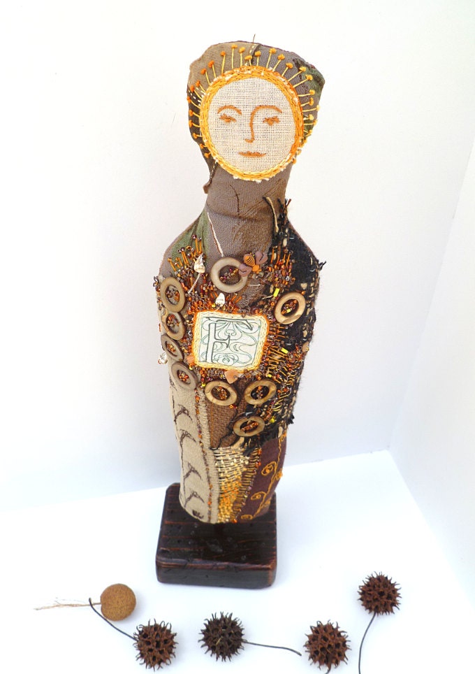 Art doll IV, fiber art soft sculpture