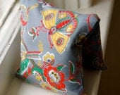 Lavender Dream Pillow: Vintage Grey Butterfly Fabric