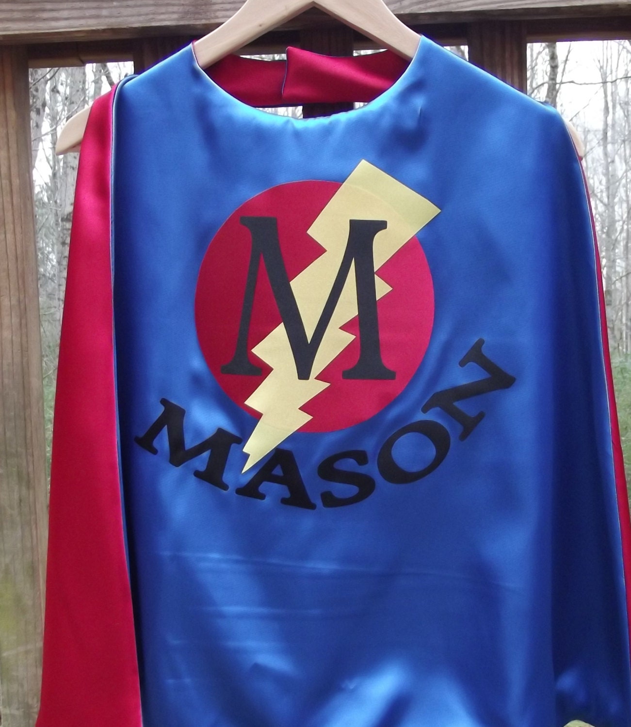 SUPERHERO CAPE With name Personalized Zig Zag Or Straight Bottom CapeSuper Hero cape with Lightning Bolt Il_170x135