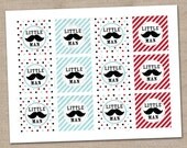 Little Man Mustache Cupcake Toppers Printable PDF - INSTANT DOWNLOAD Il_170x135