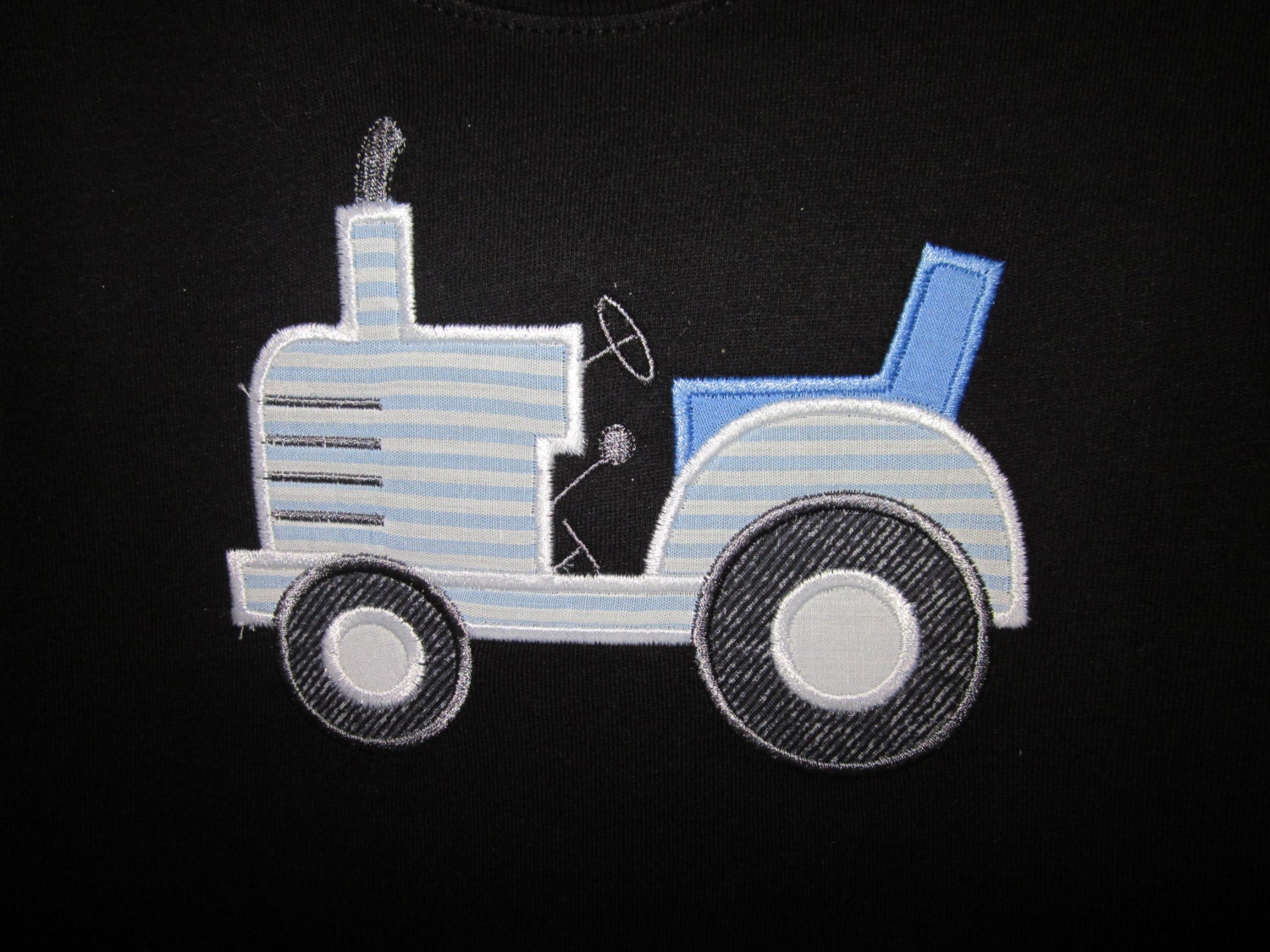Toddler boys appliqued monogramed tractor tshirt