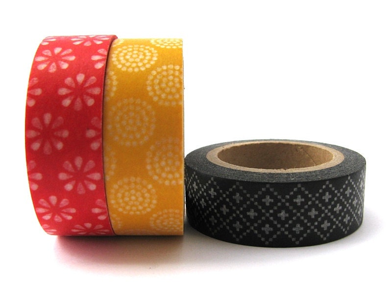 Washi Tape Set of 3 Designs - 30 metres total