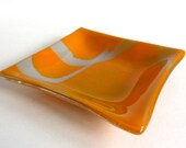 Fused Glass Dish in Dusky Orange