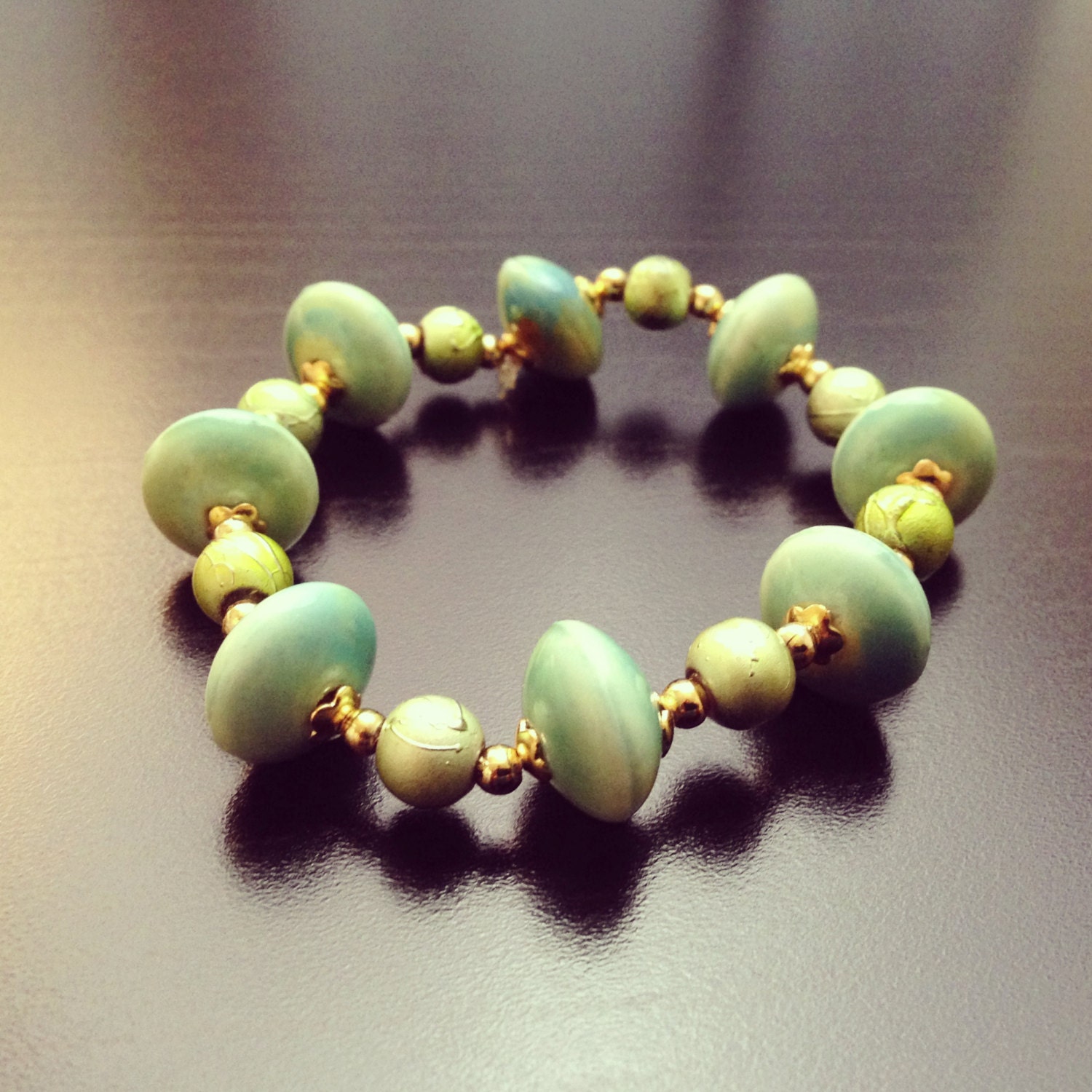 Teal and Gold (Bracelet)