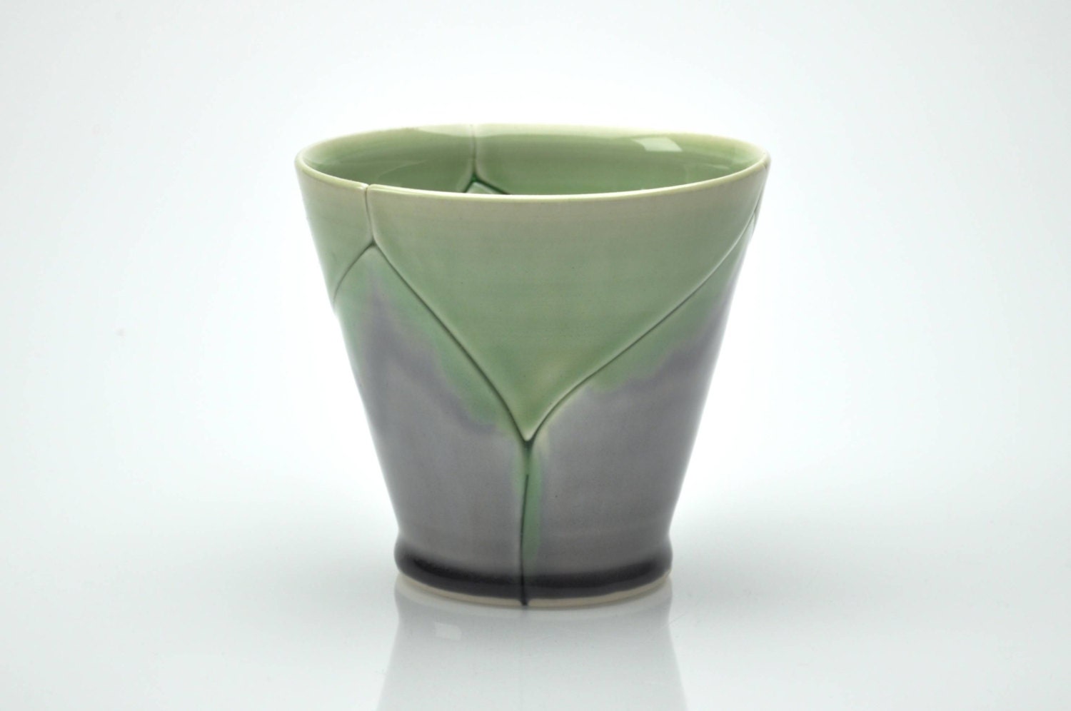 Cocktail Glass in Green and Lavender 12 Ounce