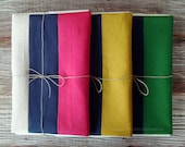 As seen in Country Living - Color Block Decorative Pillow in Hot Pink, Navy and Natural Linen by JillianReneDecor Modern Stripe Home Decor