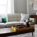 Color Block Stripe Pillow in Kelly Green, Navy and Linen by JillianReneDecor Emerald Green Decorative Pillow - As seen on Apartment Therapy