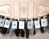 Bonjour French Oh La La Fabric Scrap Banner Garland Photo Prop Il_170x135