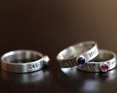 Personalized Gemstone Name RIng