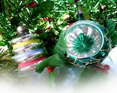 Vintage Christmas Balls Tree Ornaments Striped Lantern and Indent Odd Ball Lot