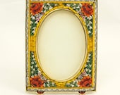 Vintage Italian Micro Mosaic Picture Frame Desk Stand Small Photo Frame