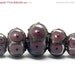 ON SALE 50% OFF Five Graduated Plum Rondelle Beads - Handmade Glass Lampwork Beads - 10601711