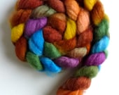BFL Wool Roving - Hand Painted Spinning or Felting Fiber, 4 ounces, Window's Light