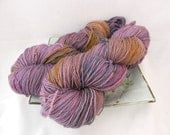 Hand Dyed Sock Yarn, Pebble Silk Sock, Superwash Merino and Silk - Borealis, OOAK