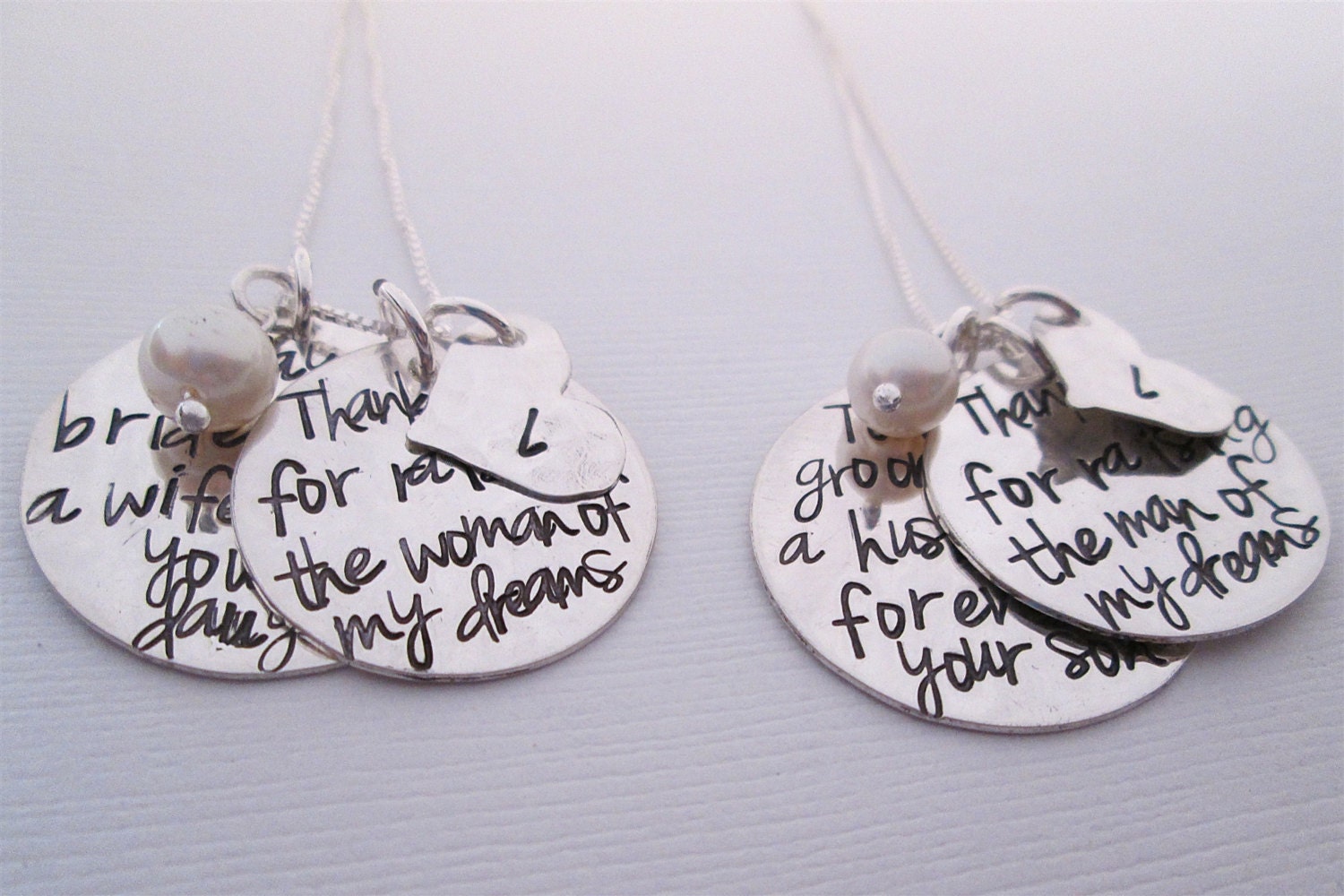 Thank you for raising the man/woman of my dreams Necklace  Set-  Mother of the Groom Gift - Mother of the Bride Gift