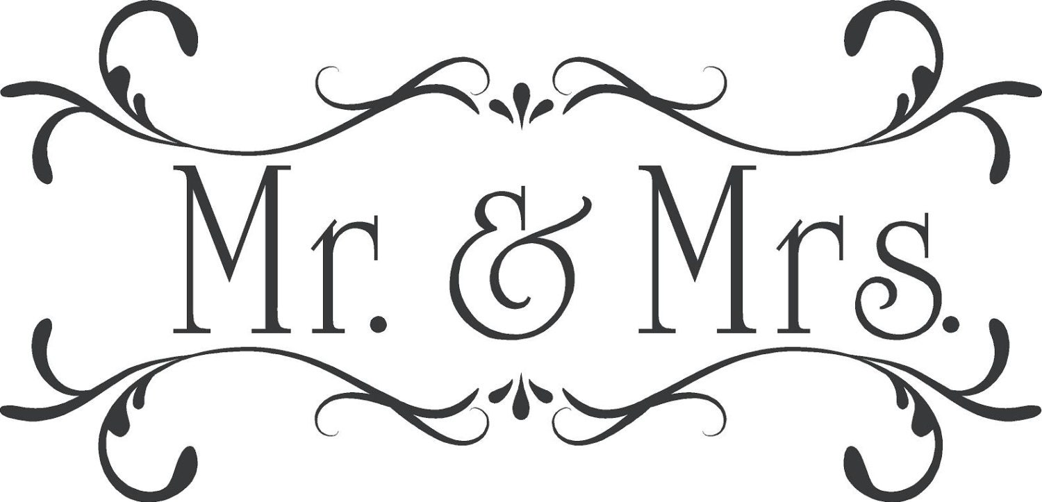 Wedding Mr& MrsCustom Wall Decor Words Vinyl by astickyplace