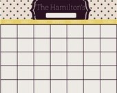 16x20 Inch Personalized PRINT Calendar ---Pretty Polka Dot