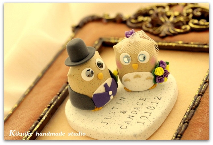 Special Stone Edition----love owls Wedding Cake Topper
